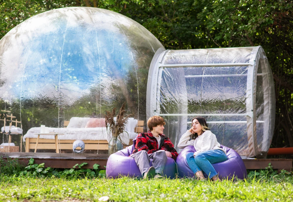 outdoor single tunnel inflatable bubble tent camping
